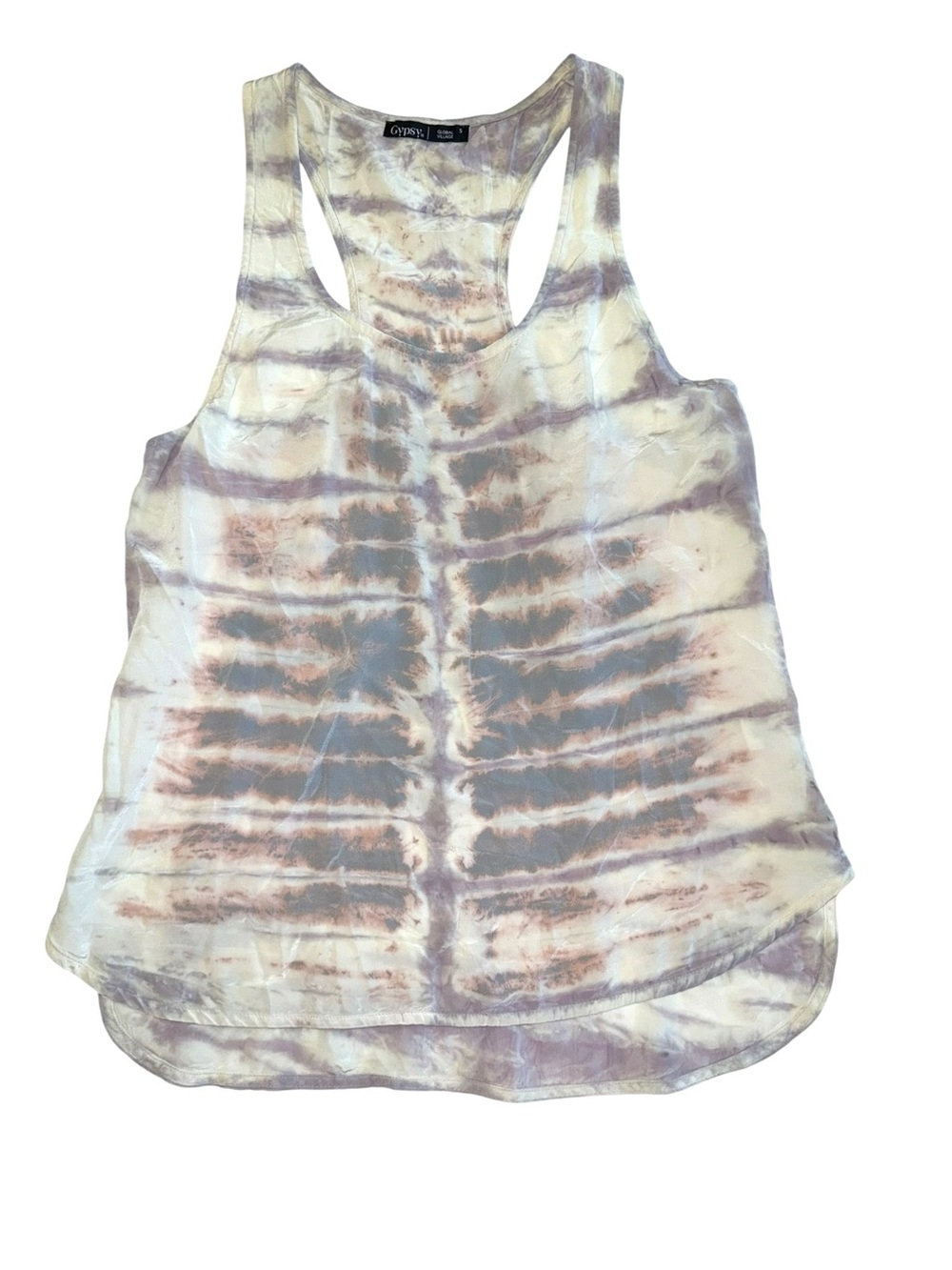 Gypsy 05 Lakota Tie Dye Silk Racer Back Tank Top Small 100% Silk - Picture 2 of 8